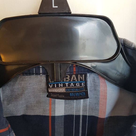 Boys Blue Plaid Button Up Shirt - medium - Picture 2 of 2